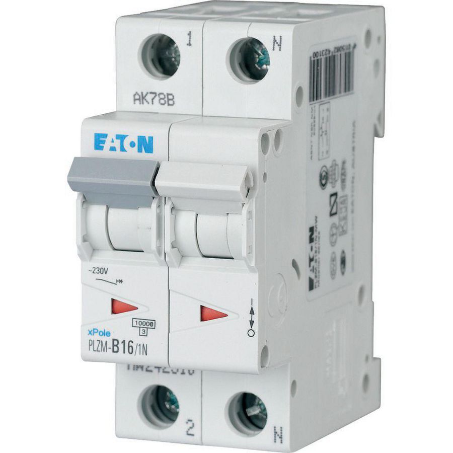 Installatie-automaat (MCB) PLZM 16A 1P+N B-kar. 10ka