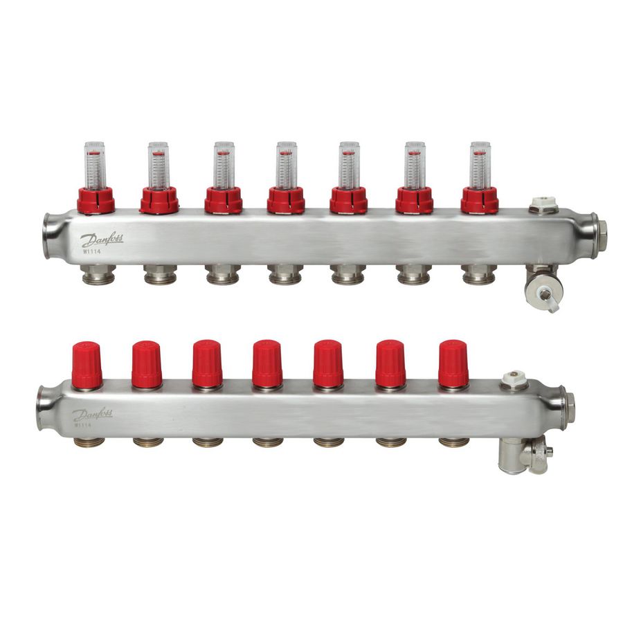 SSM-F Verdeler RVS flowmeters 7-groeps LTV vloerverwarming