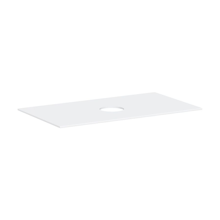 Console Xevolos E 980/550 met uitsparing  midden waskom z. kraangat mat wit