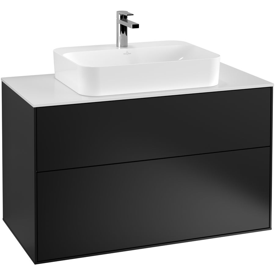 Wastafelonderkast Finion 1000x603x501mm Black Matt Lacquer F35100PD