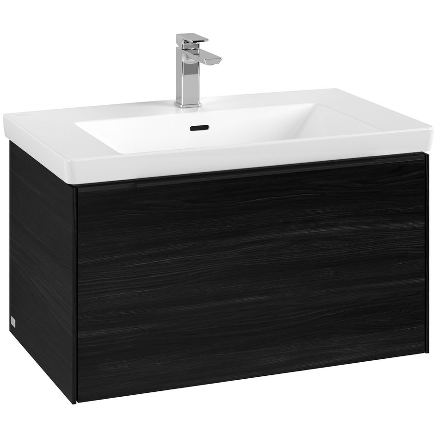 Wastafelonderkastkast SUBWAY 3.0 772x429x478mm Black Oak C57301AB greep Volcano Black