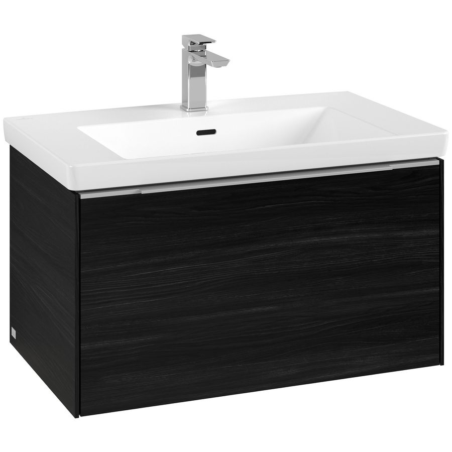 Wastafelonderkastkast SUBWAY 3.0 772x429x478mm Black Oak C573L0AB greep alu. glans