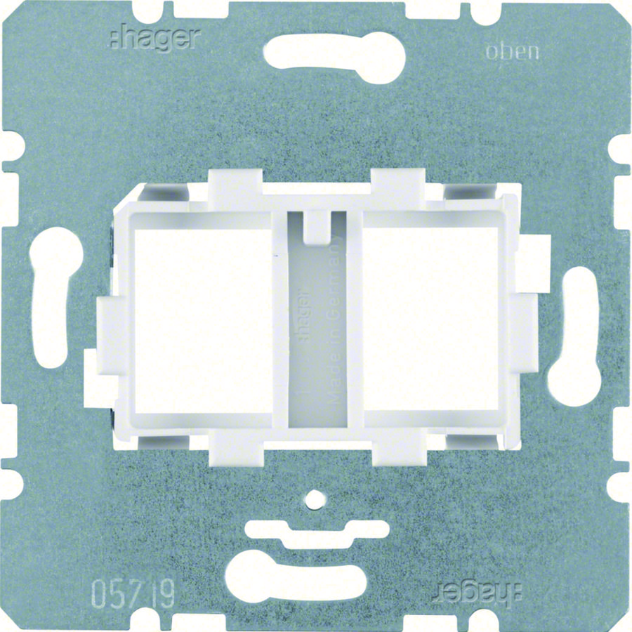 Draagplaat modulaire jacks 2-v witte houder (14,9 x 20,7 mm)