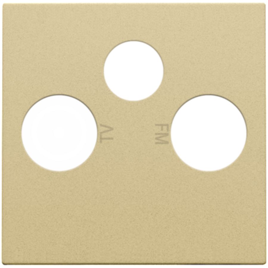 Afwerkingsset 2 enkelvoudige coaxaans. TV/FM/Satt. gold