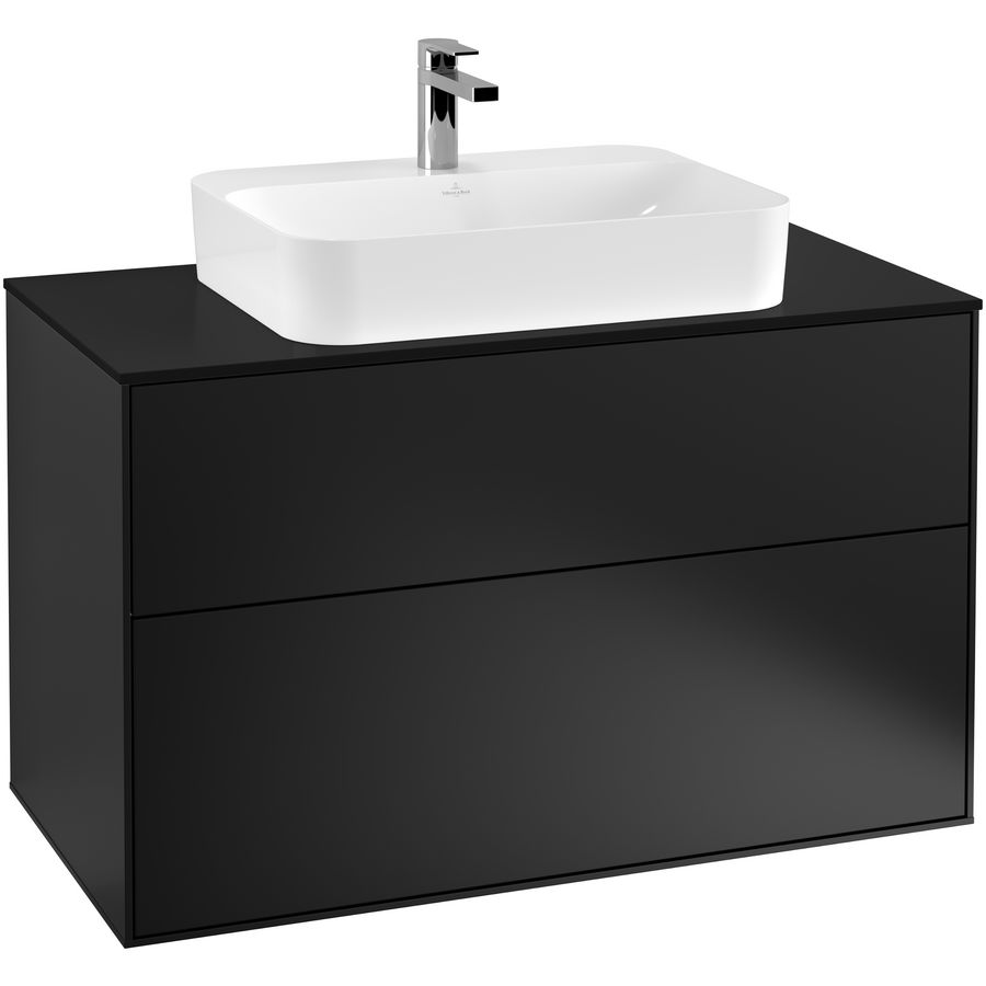 Wastafelonderkast Finion 1000x603x501mm Black Matt Lacquer F35200PD