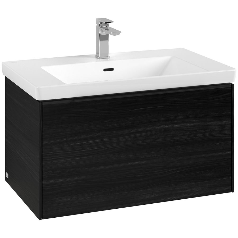 Wastafelonderkastkast SUBWAY 3.0 772x429x478mm Black Oak C573L1AB greep Volcano Black