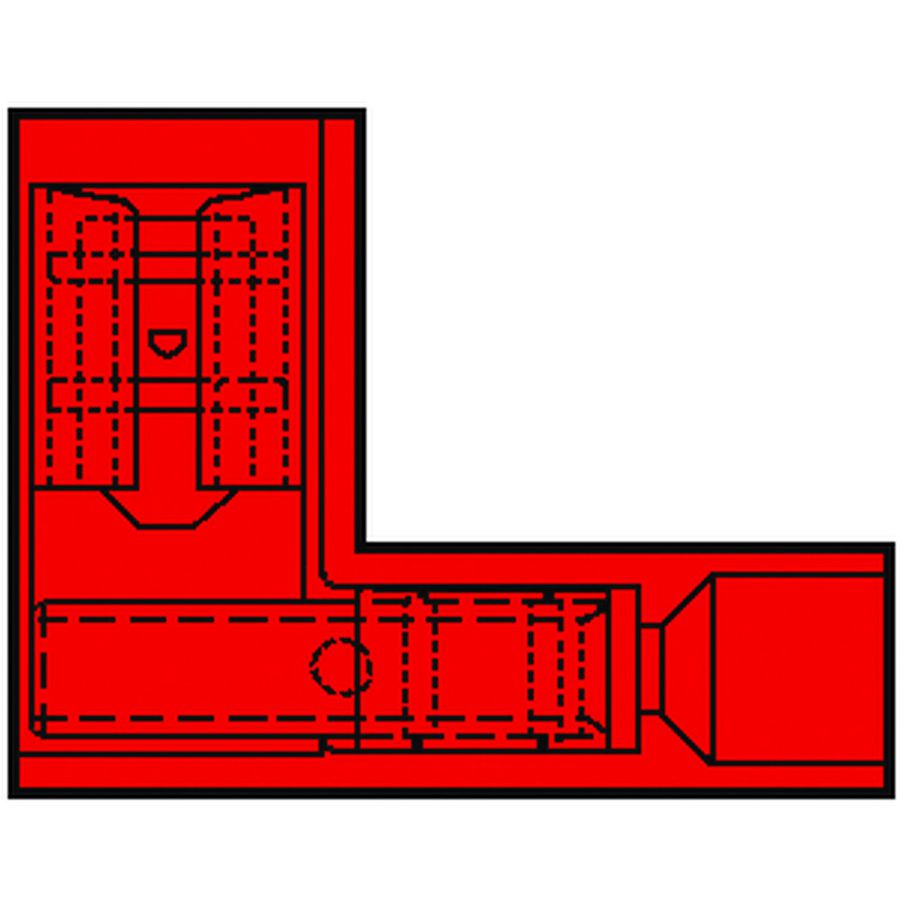 Kist a 100st. geisoleerde haakse vlaksteker 6,3mm 0,5-1,5mm²