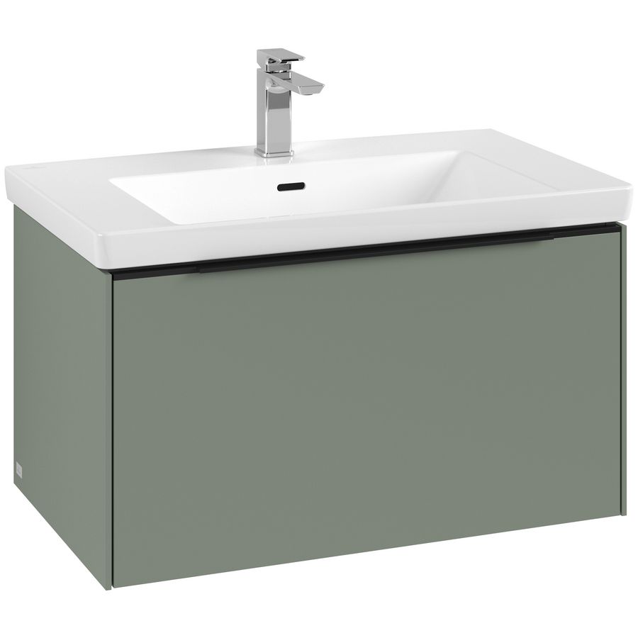 Wastafelonderkastkast SUBWAY 3.0 772x429x478mm Soft Green C57301AF greep Volcano Black