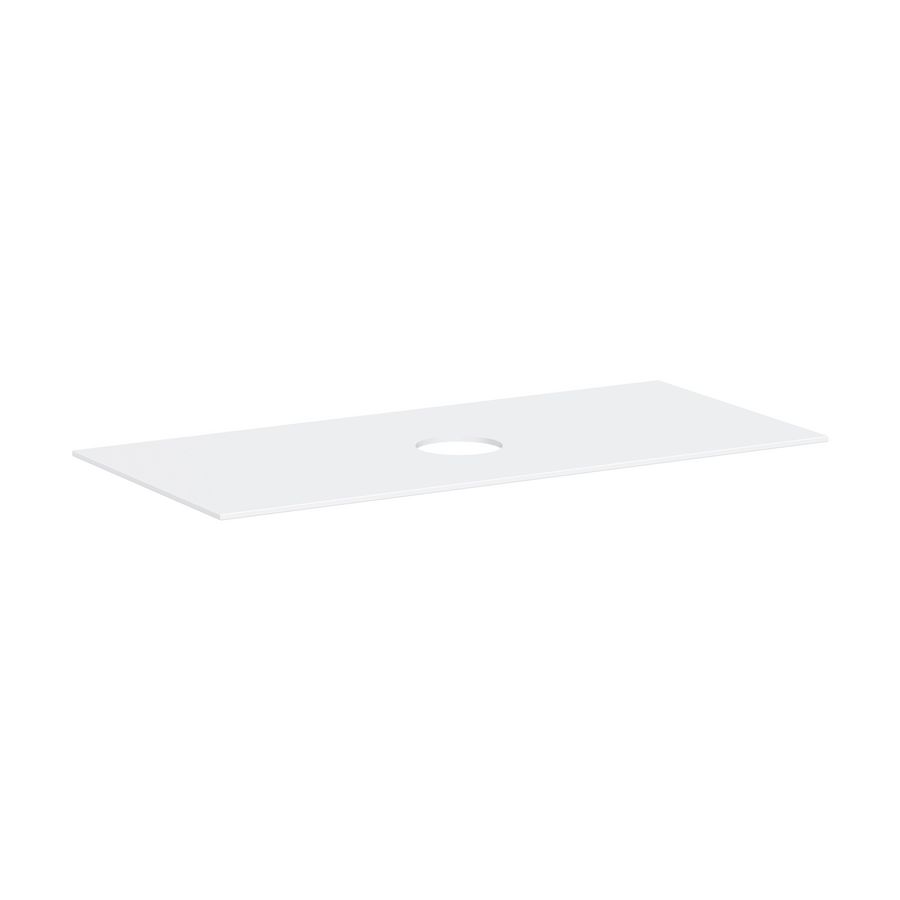 Console Xevolos E 1180/550 met uitsparing  midden waskom z. kraangat mat wit