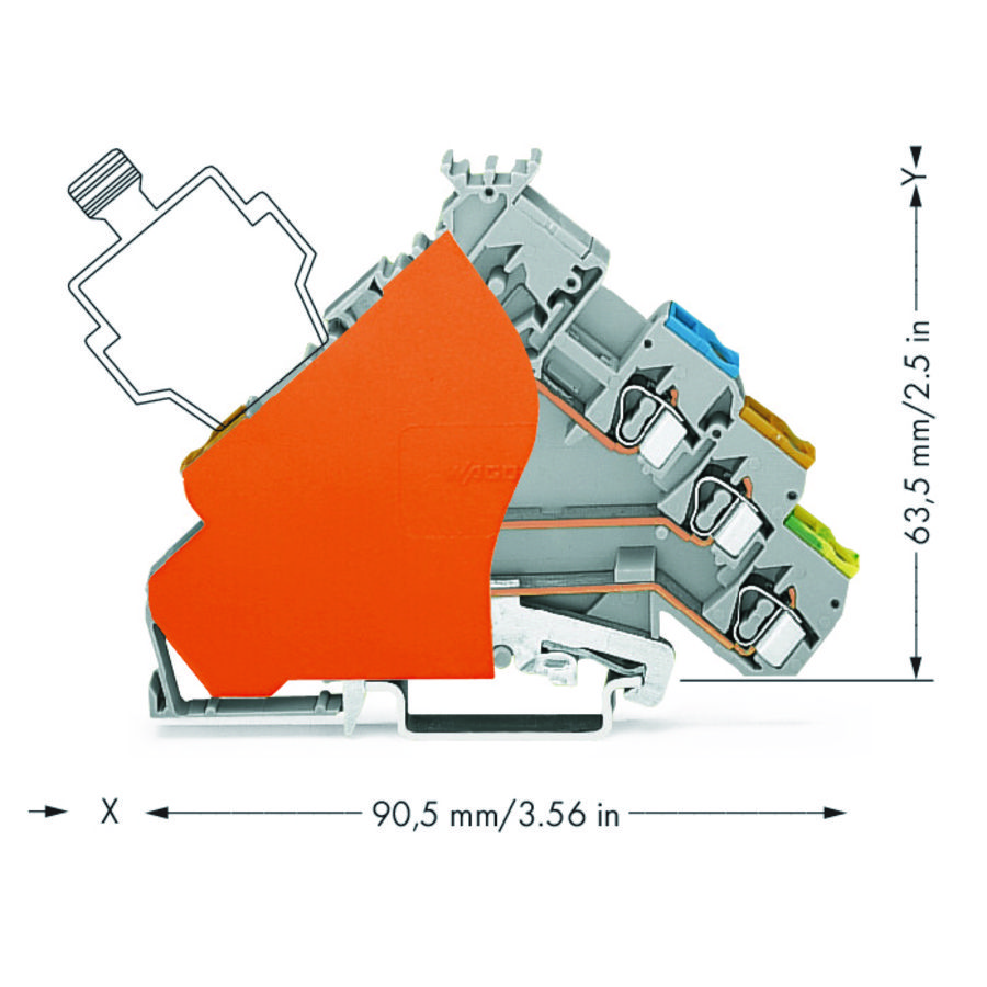 3-draads actuatorklem PE gekleurde invoer 280-323 VVE=50