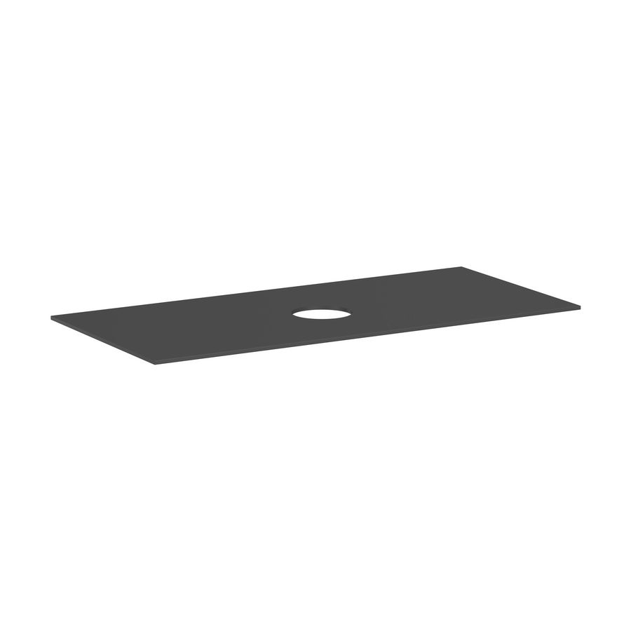 Console Xevolos E 1180/550 met uitsparing  midden waskom z. kraangat Slate Matt Grey
