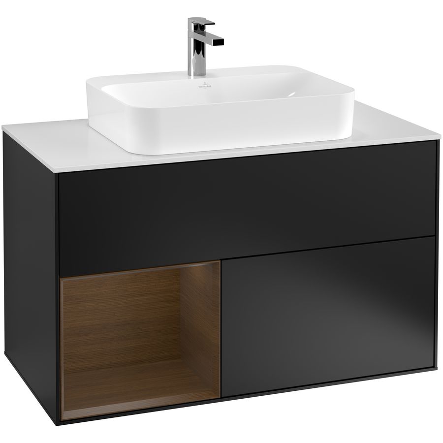 Wastafelonderkast Finion 1000x603x501mm Black Matt Lacquer F361GNPD