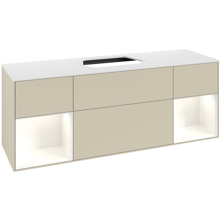 Wastafelonderkast Finion 1600x603x501mm S.Grey Matt Lacquer G451GFHJ