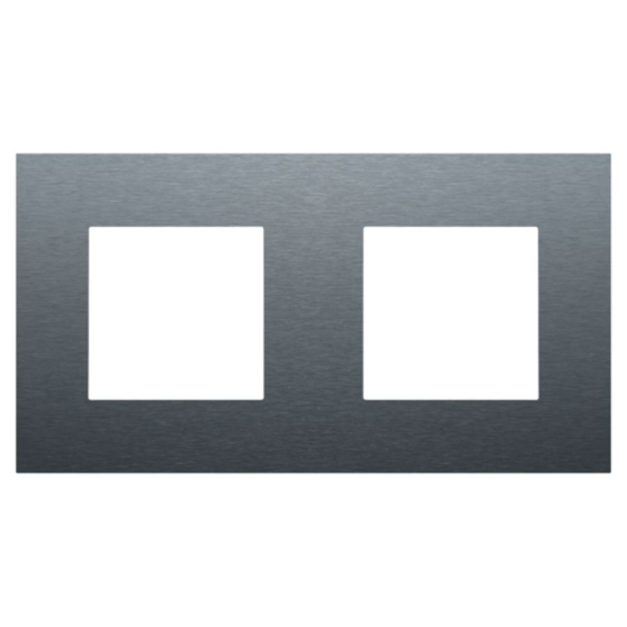 2-voudige afdekplaat hoh 71mm Pure alu blue grey