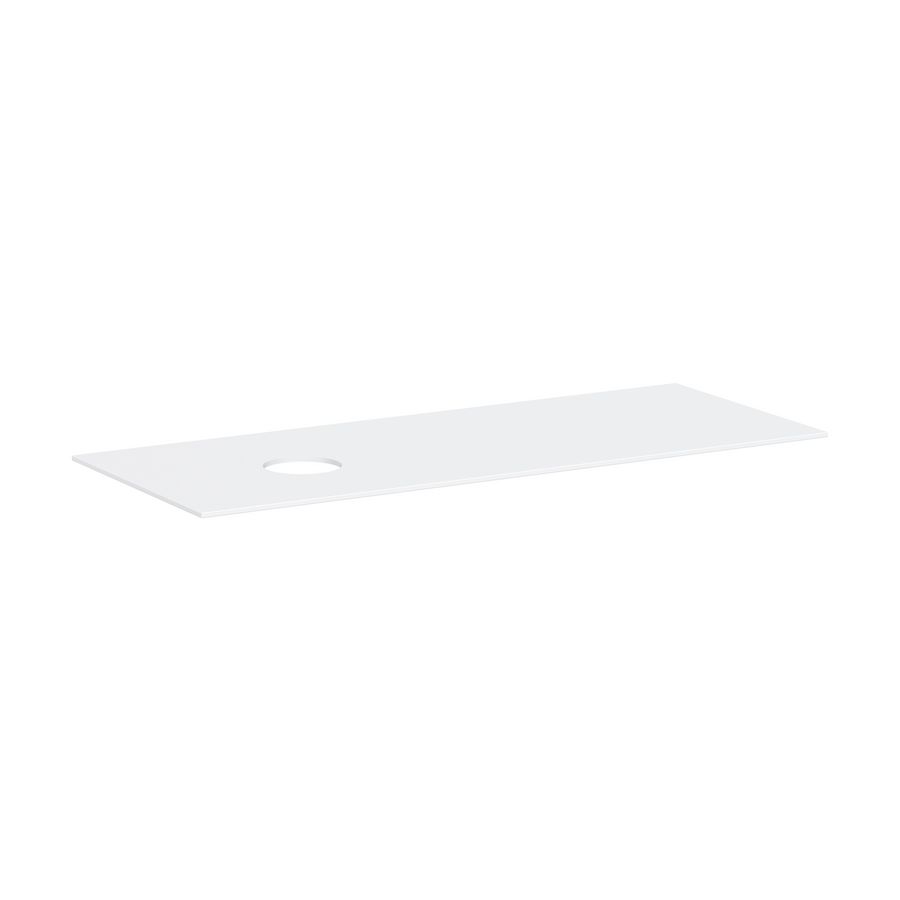 Console Xevolos E 1370/550 met uitsparing  links waskom z. kraangat mat wit