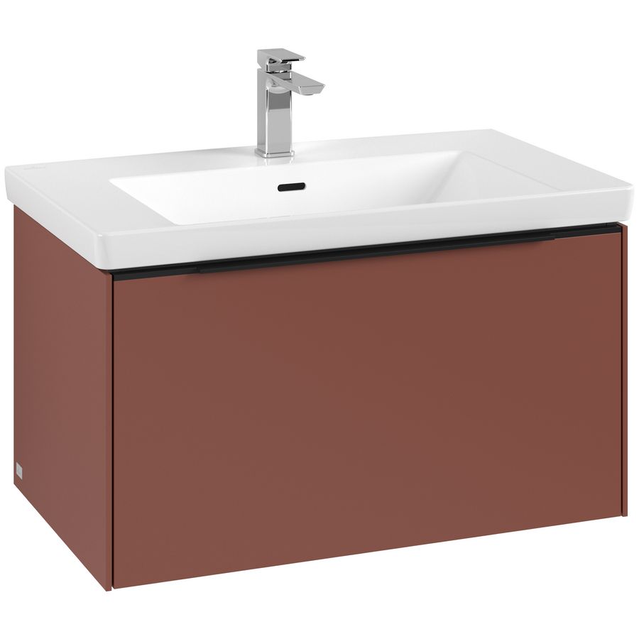 Wastafelonderkastkast SUBWAY 3.0 772x429x478mm Wine Red C57301AH greep Volcano Black