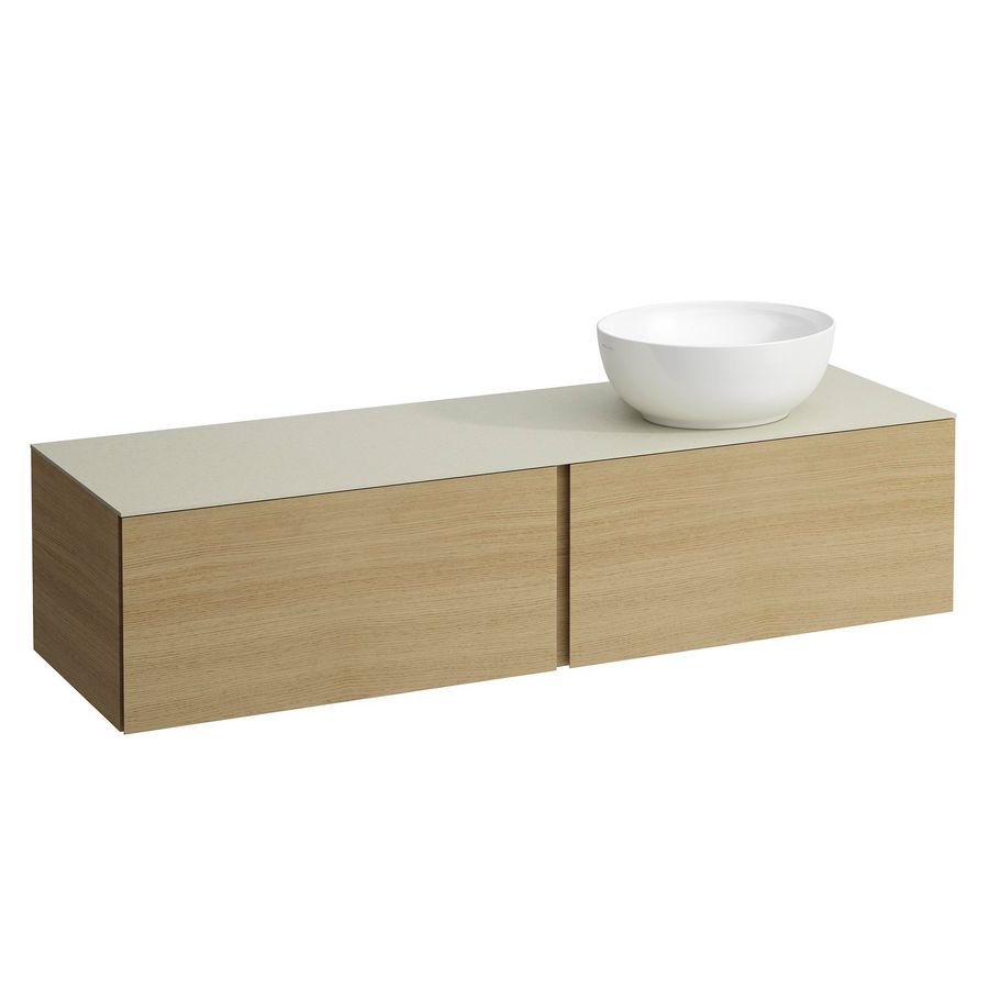 Onderbouwkast 1600X500 2x la cutout R kraangat Licht eike H4313560972501