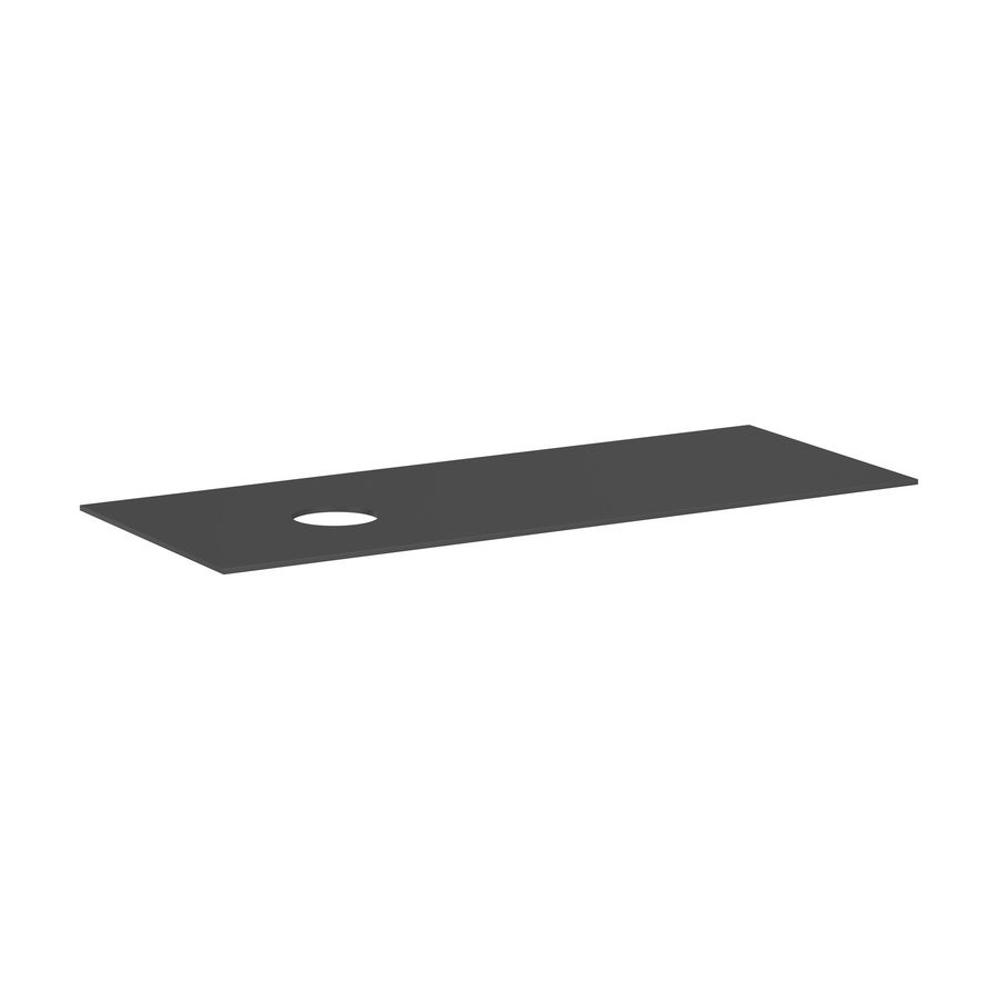 Console Xevolos E 1370/550 met uitsparing  links waskom z. kraangat Slate Matt Grey