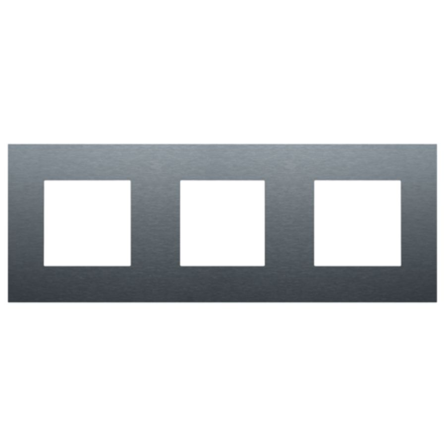 3-Voudige afdekplaat 71mm centerafst. Pure alu blue gre