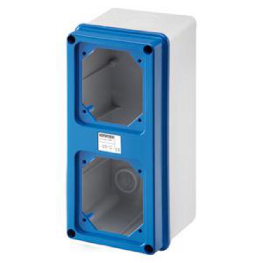 OPBOUWDOOS MET DEKSEL MET FLENS VOORBEREID VOOR 2 DEKSELS-