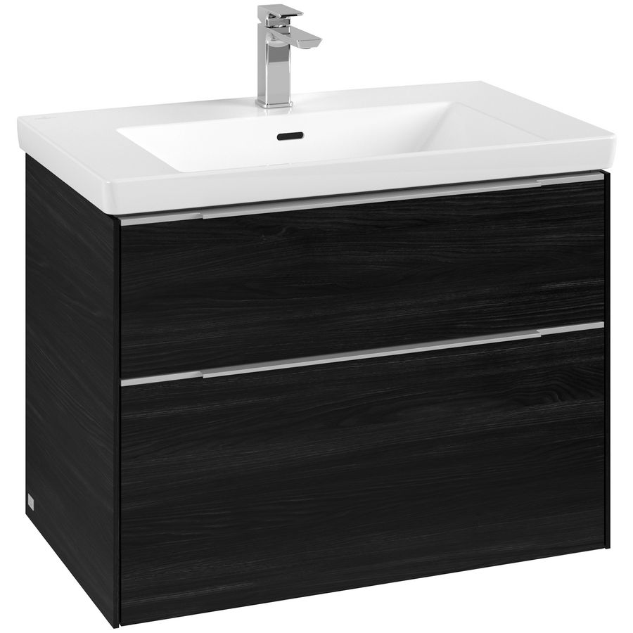 Wastafelonderkastkast SUBWAY 3.0 772x576x478mm Black Oak C57400AB greep alu. glans