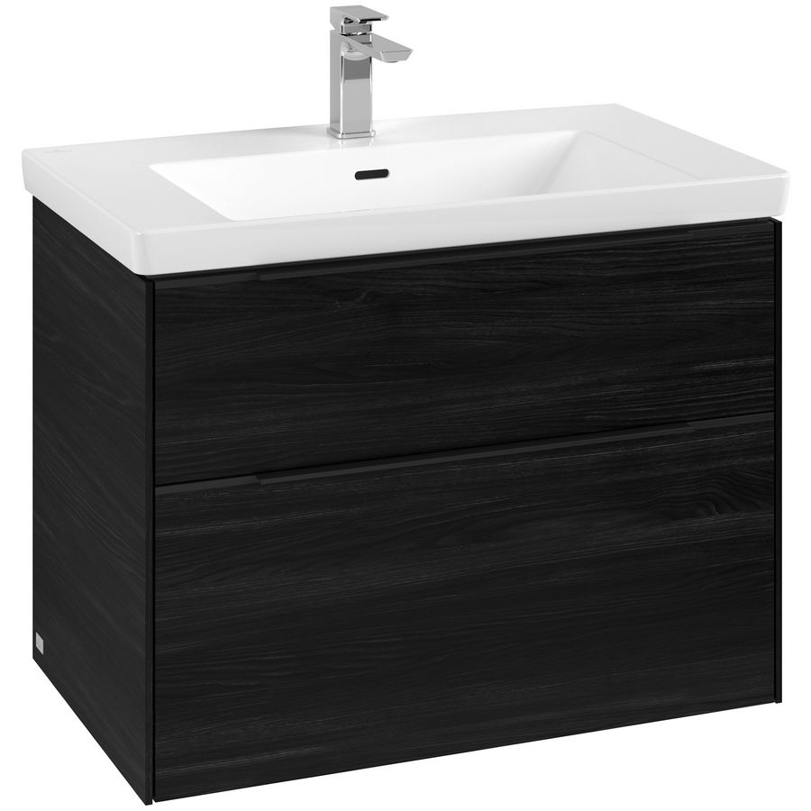 Wastafelonderkastkast SUBWAY 3.0 772x576x478mm Black Oak C57401AB greep Volcano Black