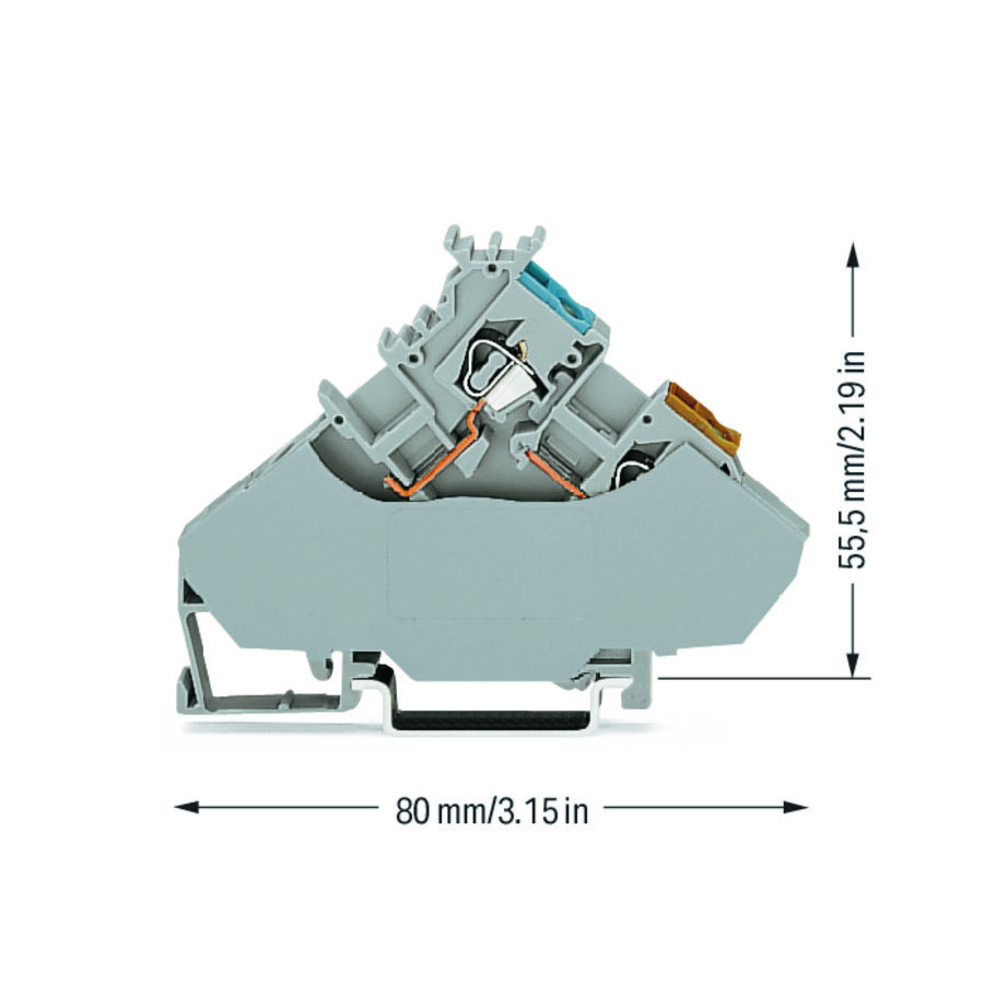 3-draads initiatorvoedingsklem invoer 2,5mm² 280-567 VVE=20