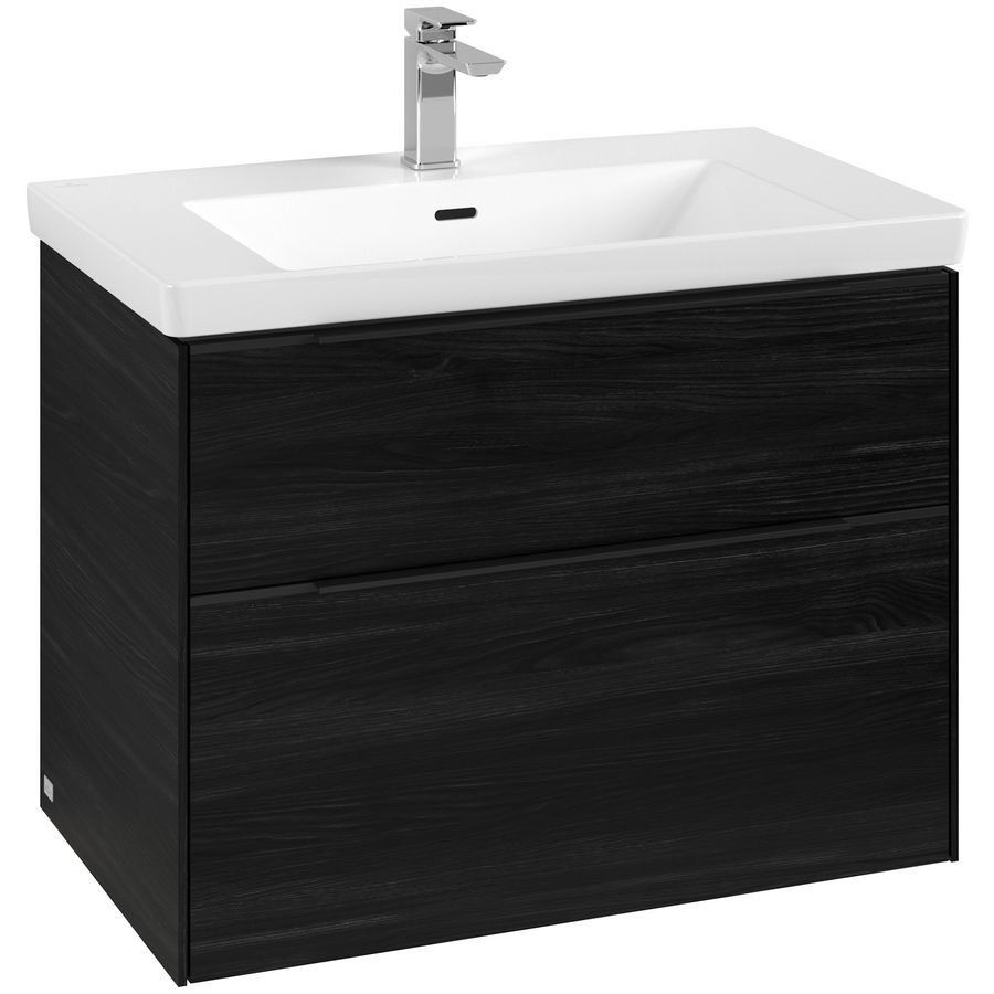 Wastafelonderkastkast SUBWAY 3.0 772x576x478mm Black Oak C574L1AB greep Volcano Black