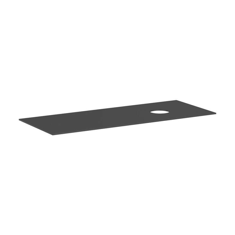 Console Xevolos E 1370/550 met uitsparing  rechts waskom z. kraangat Slate Matt Grey