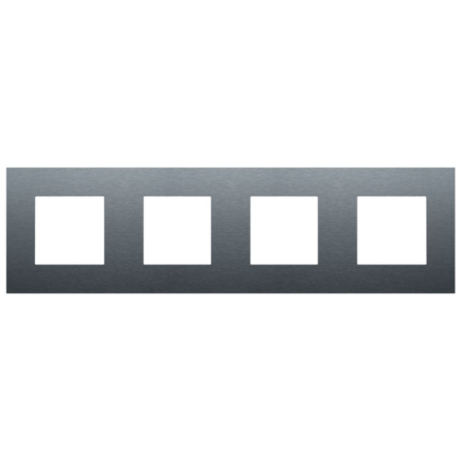 4-voudig afdekplaat hoh 71mm Pure alu blue grey brushed