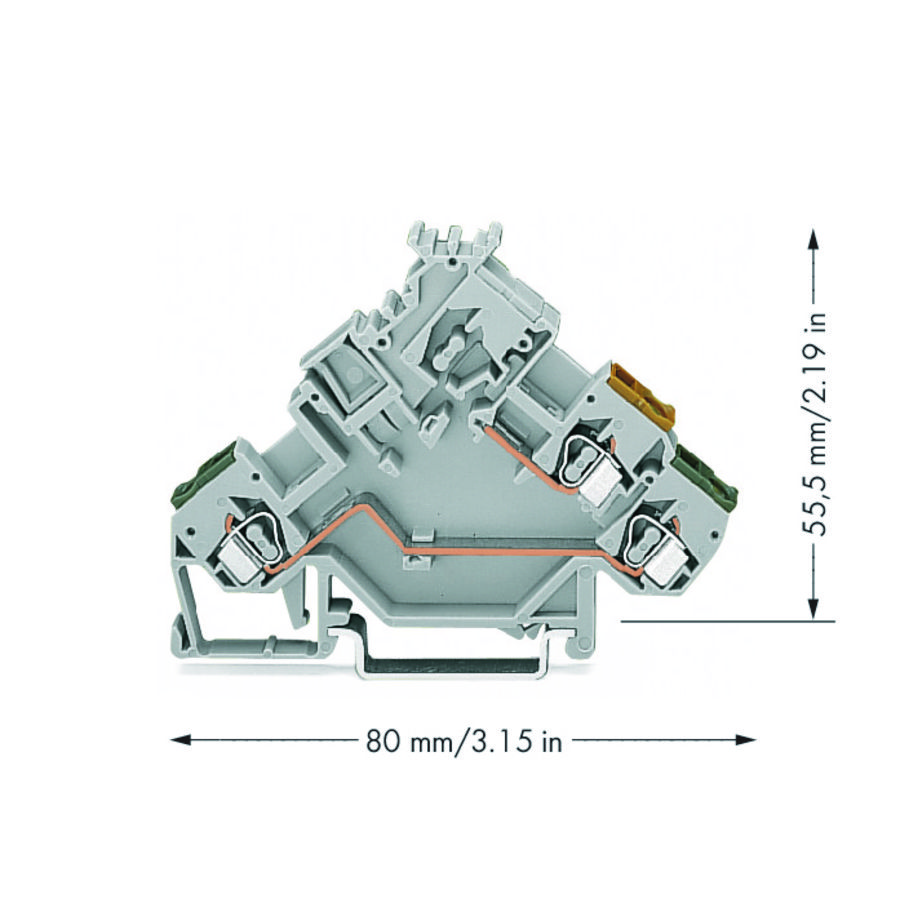 3-draads actuatorklem gekleurde invoer 2,5mm² 280-554 VVE=50