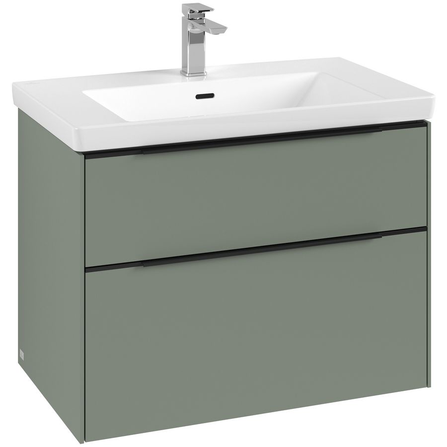 Wastafelonderkastkast SUBWAY 3.0 772x576x478mm Soft Green C57401AF greep Volcano Black
