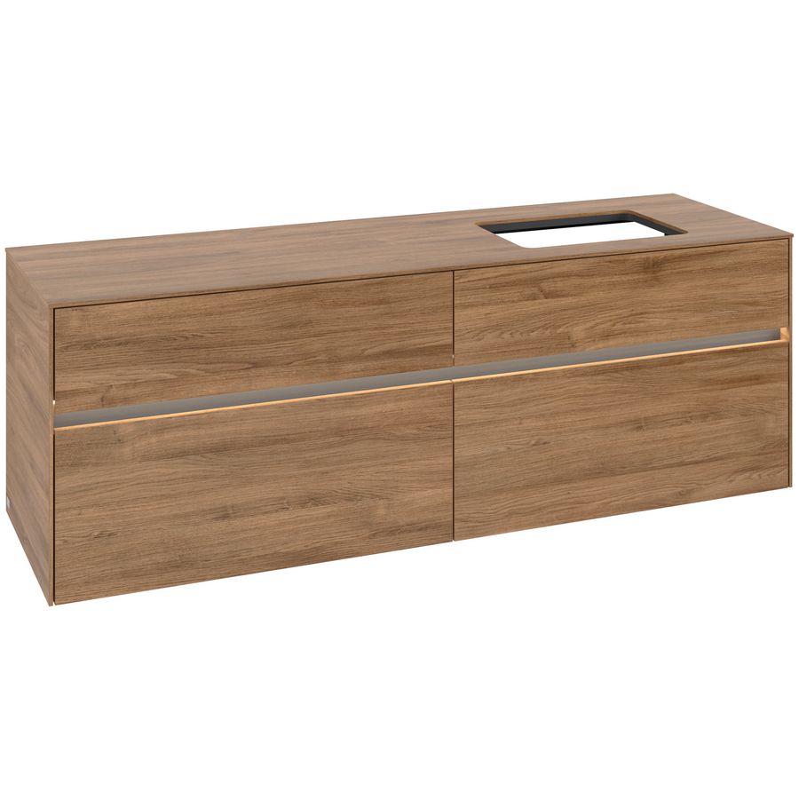 Wastafelonderkast Collaro 1600x548x500mm Oak.Kans C122B0RH