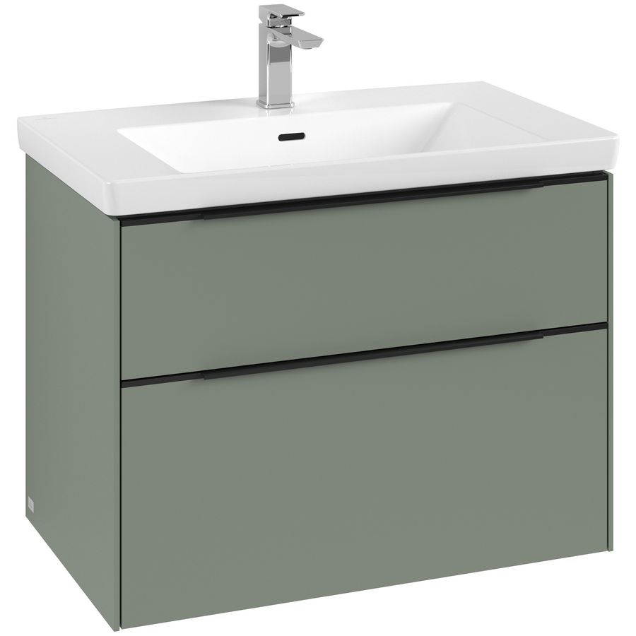 Wastafelonderkastkast SUBWAY 3.0 772x576x478mm Soft Green C574L1AF greep Volcano Black