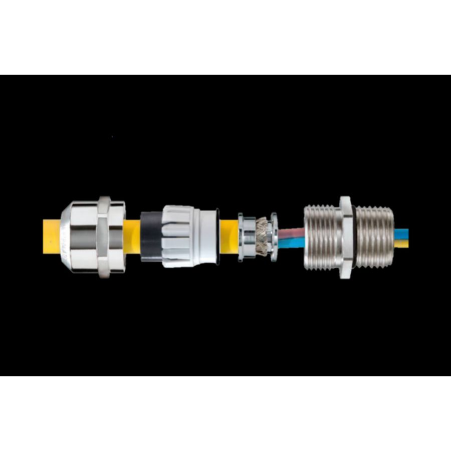 EMC-wartel, ATEX messing vernikkeld M20x1,5 doorlaat 6-13mm scherm 9,5mm (EMSKE-L20EMV-Z) VVE=50
