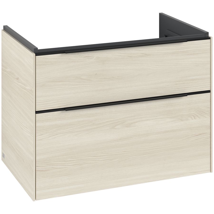 Wastafelonderkastkast SUBWAY 3.0 772x576x478mm White Oak C57401AA greep Volcano Black