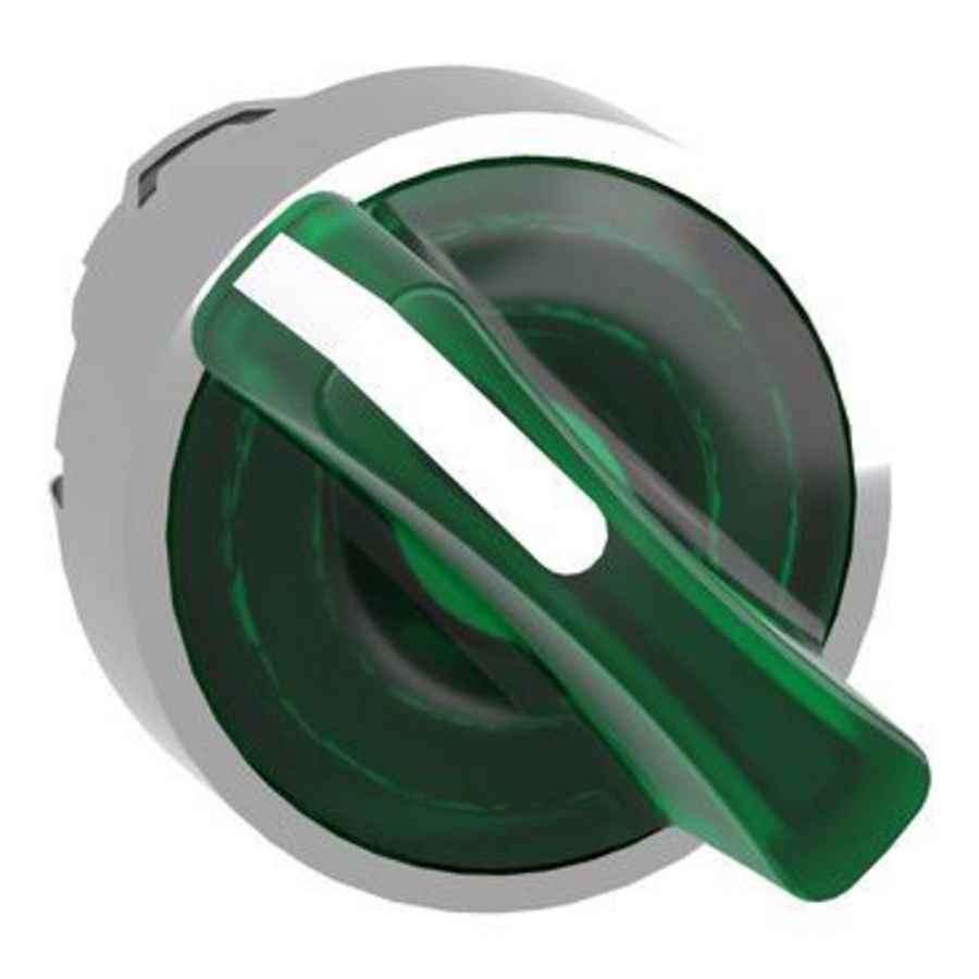Kop voor verlichte keuzeschakelaar 2 standen Ø22mm Groen