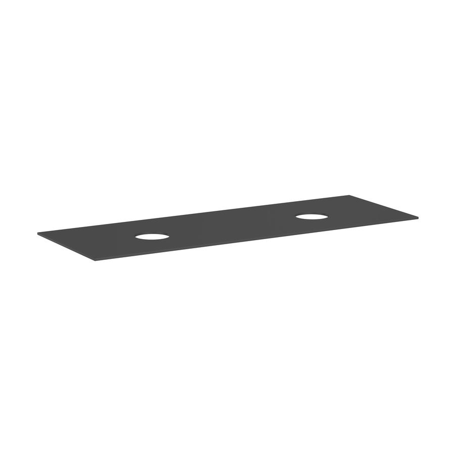 Console Xevolos E 1570/550 2 uitsparingen waskom z. kraangat Slate Matt Grey