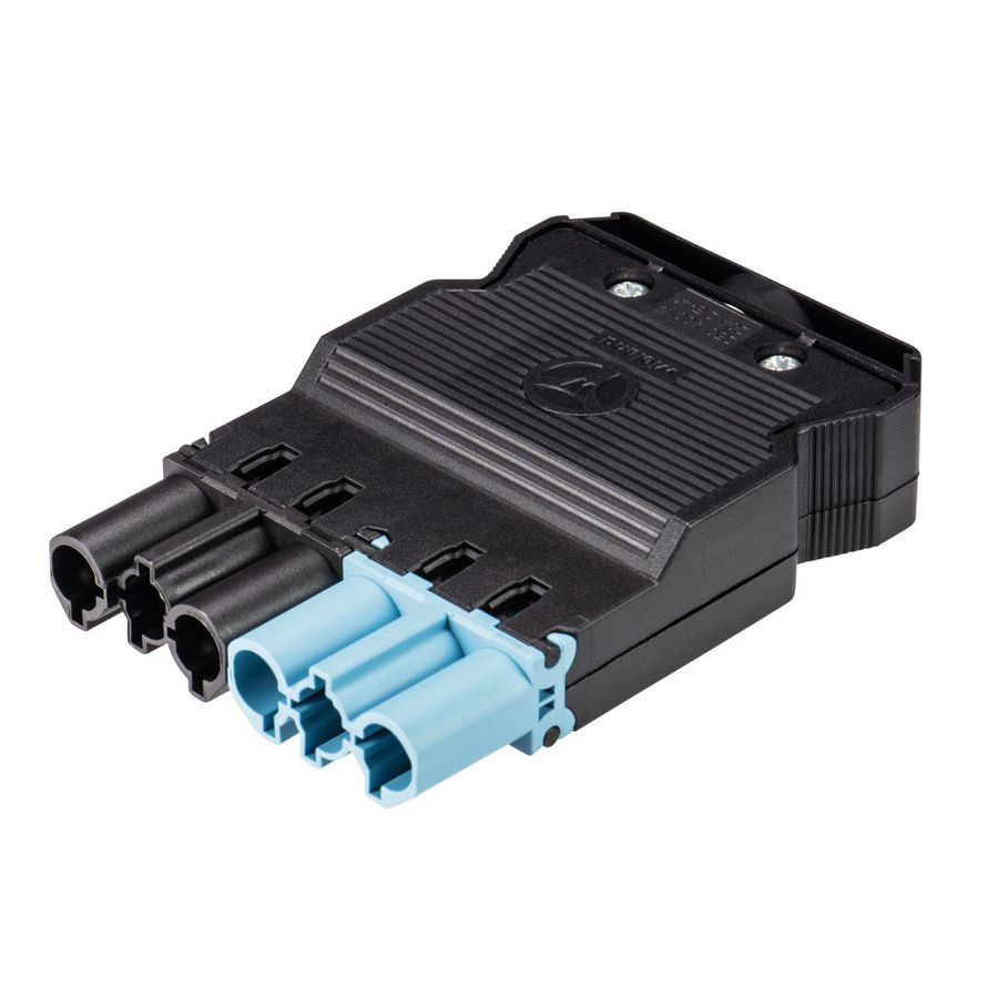 Kabelsteker GST18I6 male zwart/pastelblauw schroef VVE=50