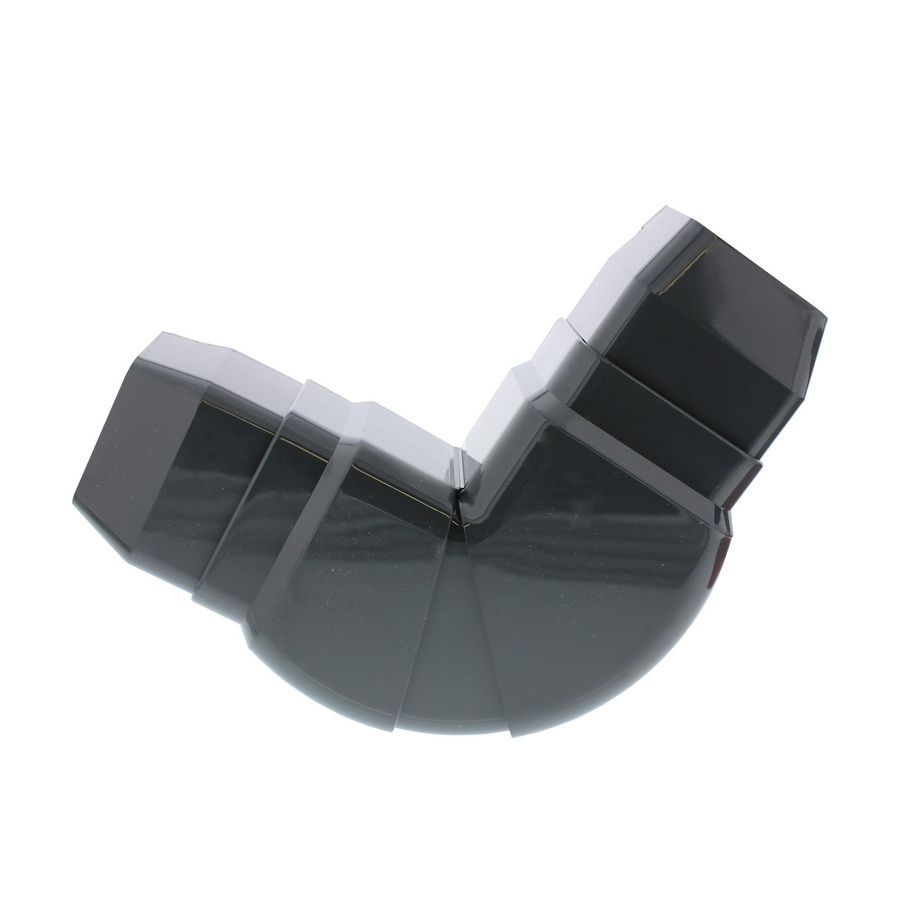 Beweegbare platte bocht 90X65mm (60°-120°) antraciet grijs PVC RAL7016