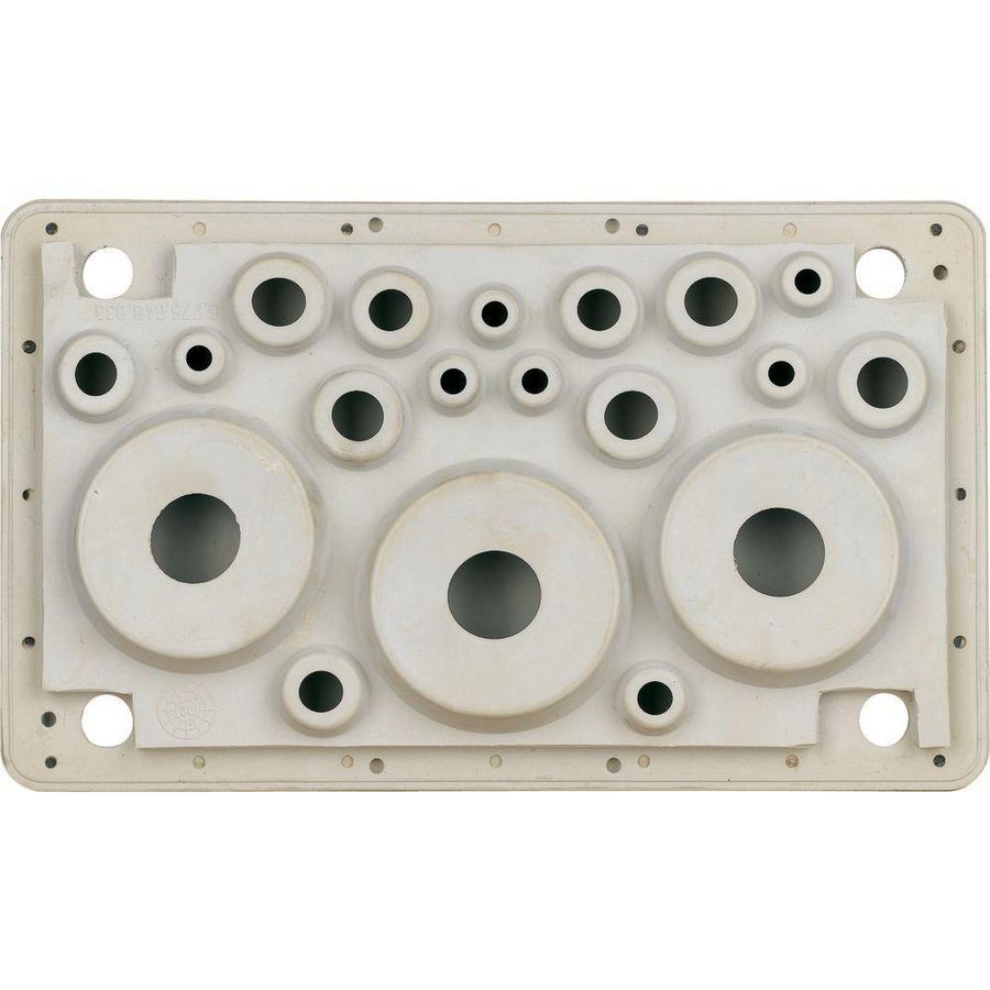 Flensplaat UFK 2K-doorsteek 6xM16 1xM20 4xM25 5xM32 3xM50/63