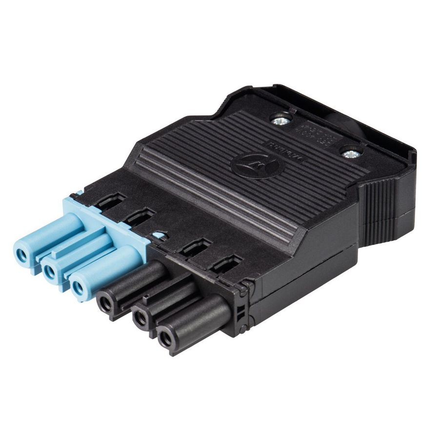 Kabelsteker GST18I6 female zwart/pastelblauw schroef VVE=50