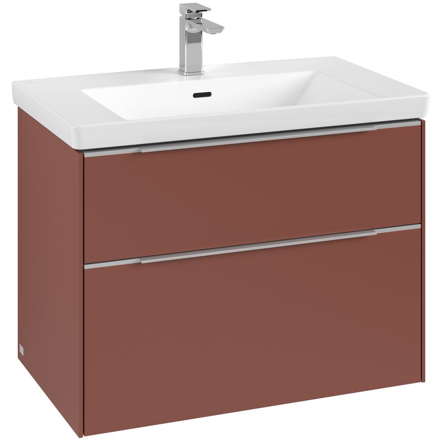 Wastafelonderkastkast SUBWAY 3.0 772x576x478mm Wine Red C57400AH greep alu. glans