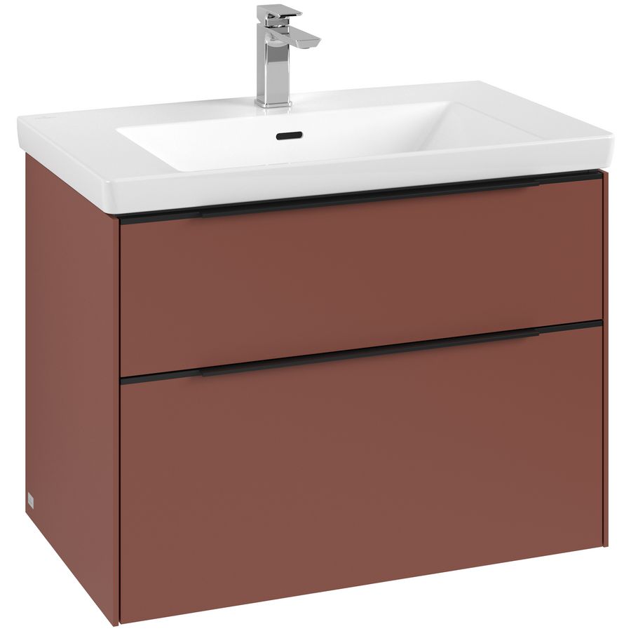 Wastafelonderkastkast SUBWAY 3.0 772x576x478mm Wine Red C57401AH greep Volcano Black