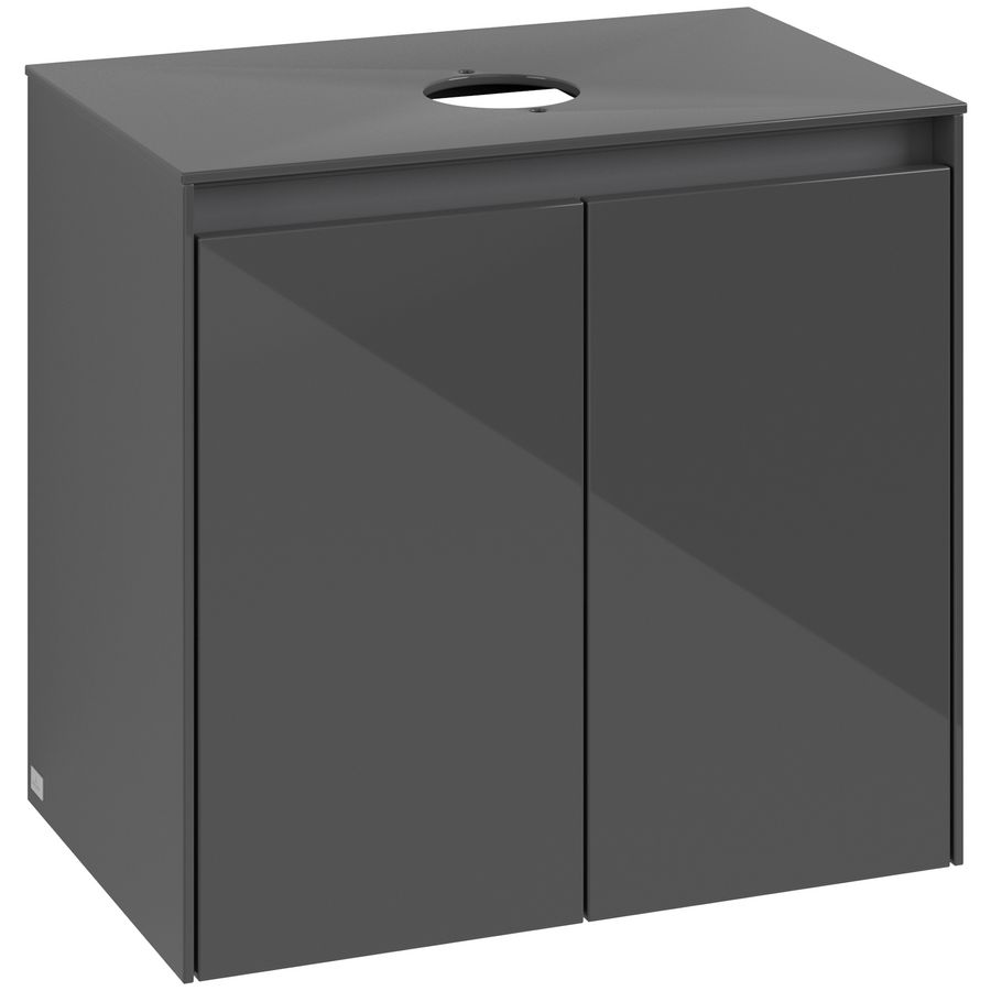 Wastafelonderkast Collaro 600x548x380mm Glossy Grey C15000FP