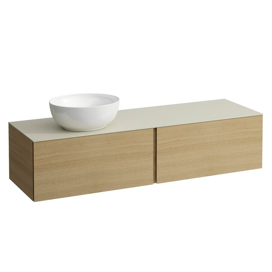 Onderbouwkast 1600X500 2x la cutout L kraangat Licht eike H4313550972501