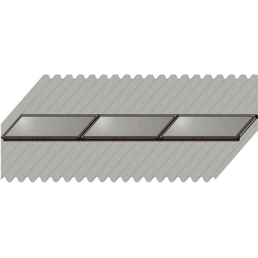 Opdak montageset voor golfdak 3 collectoren hor.