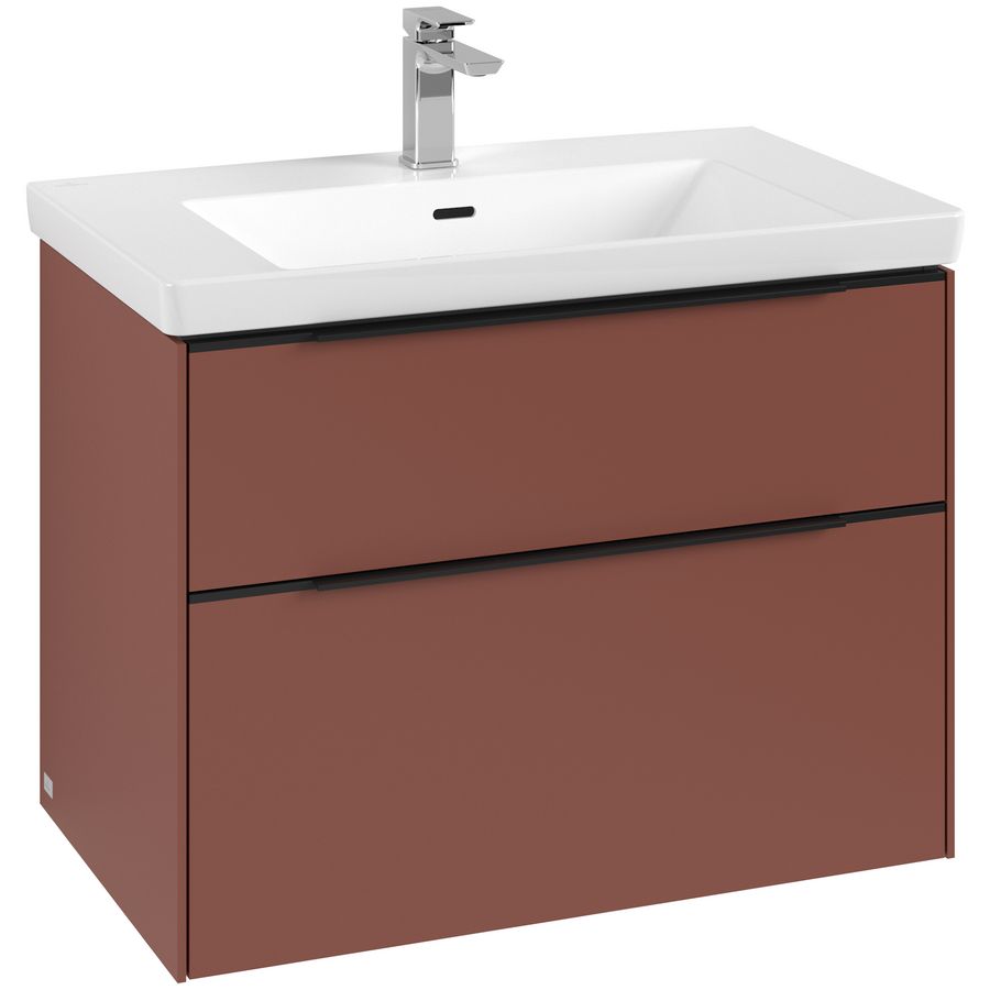 Wastafelonderkastkast SUBWAY 3.0 772x576x478mm Wine Red C574L1AH greep Volcano Black