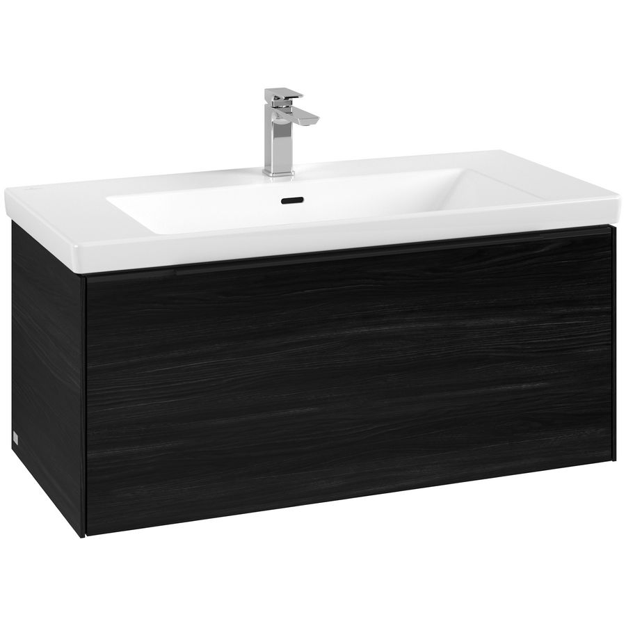 Wastafelonderkastkast SUBWAY 3.0 973x429x478mm Black Oak C56901AB greep Volcano Black
