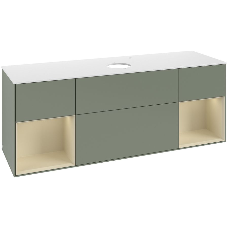 Wastafelonderkast Finion 1600x603x501mm Olive Matt Lacquer F981HJGM